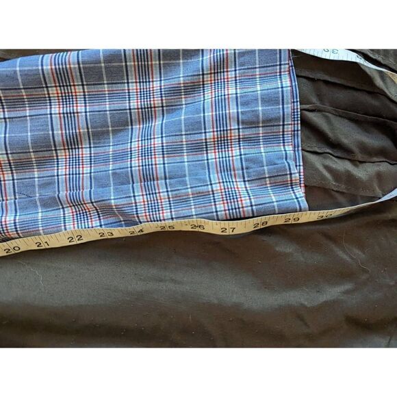 RILEY & rae Glen plaid blue checked slim cigar pants sz 0 nwt - Picture 4 of 6